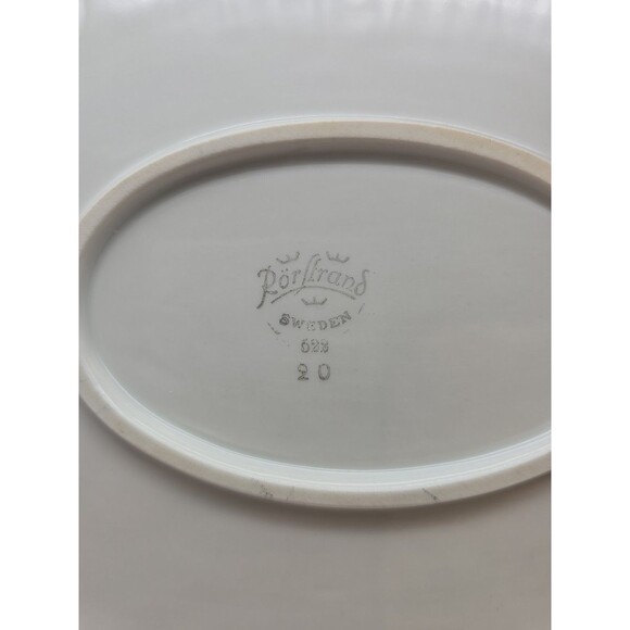 Rorstrand Sweden Oval Porcelain Platter #522 Gold Ribbon Pattern 15.25" x 10." - Picture 5 of 9